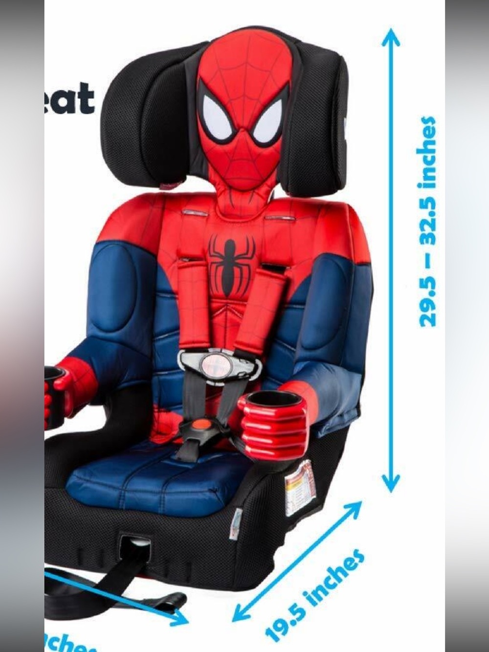 KidsEmbrace Ultimate Spiderman Harness Booster Car Seat ๐บ - Picture 4 of 5